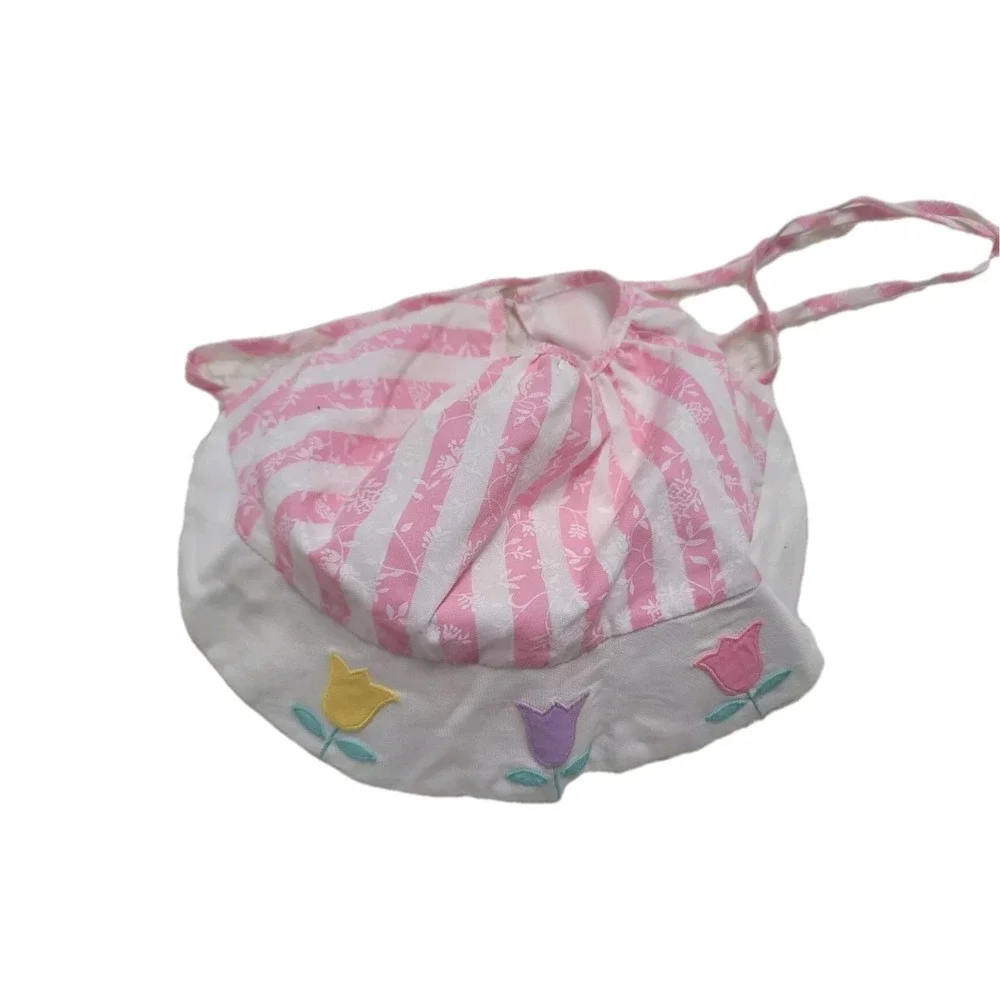 Vintage Girls Hat Pink Tulips 4 T
